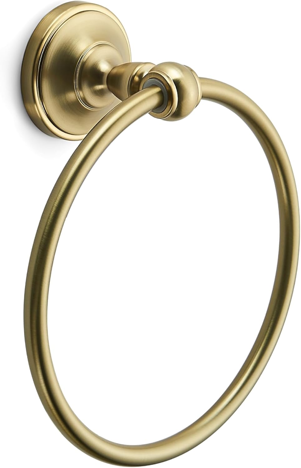 Soporte toalla redondo bronce miel colgado pared
