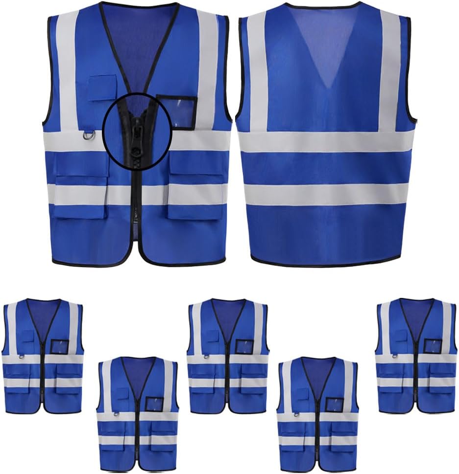 Set 5 Chalecos Seguridad Transpirables Reflectantes 360°