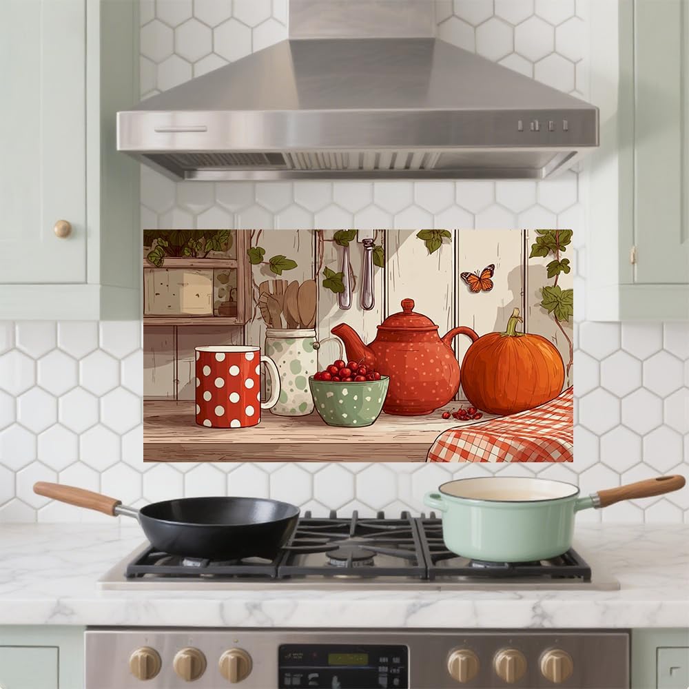 Papel tapiz resistente aceite 16x30pulg calabaza decorativo