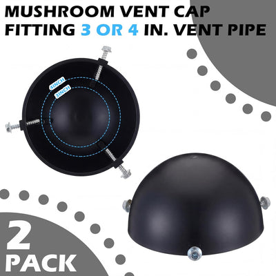 2 Tapas Ventilación Techo PVC 3-4pulg Insectos
