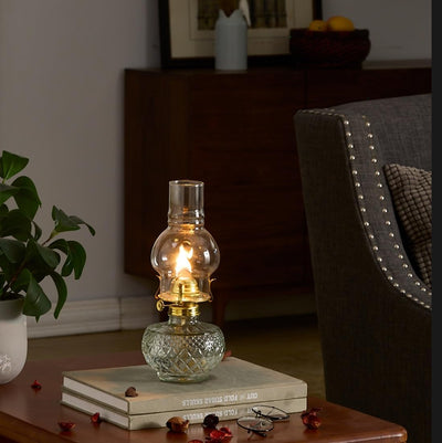 Lámpara aceite chimenea globo vidrio transparente