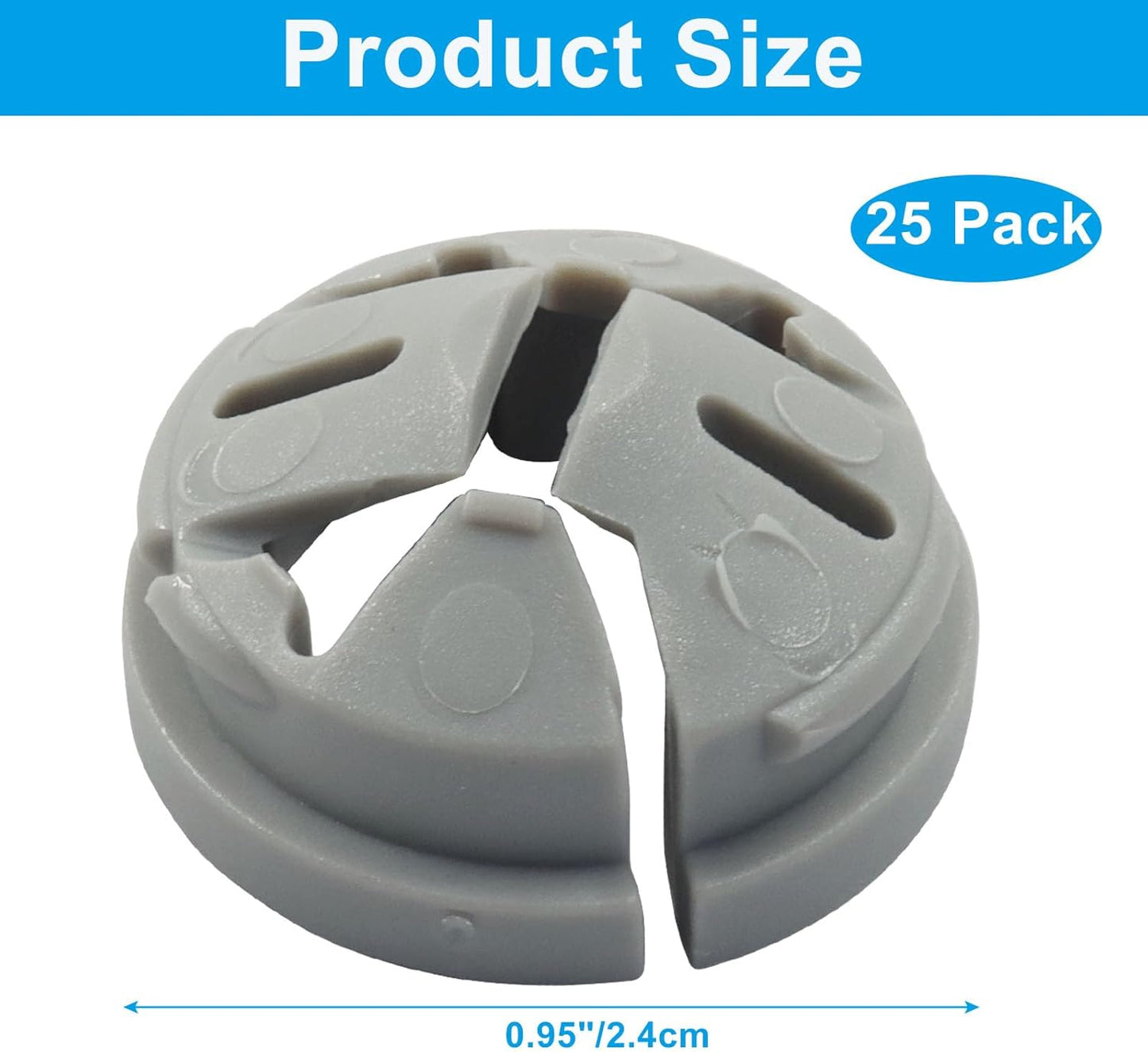 25 Conectores Plástico 3/8-1/2pulg Gris Conducto Eléctrico