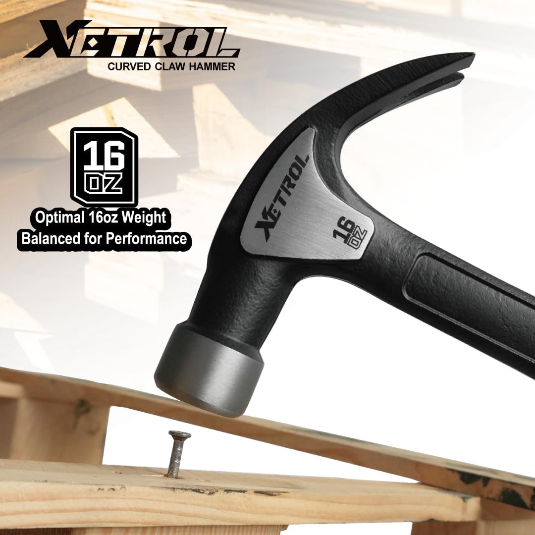 Martillo garra curvo acero 16oz mango absorbente