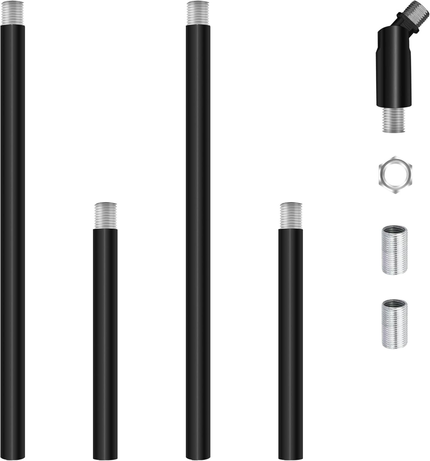 Postes extensión roscados M12 para lámpara colgante negro