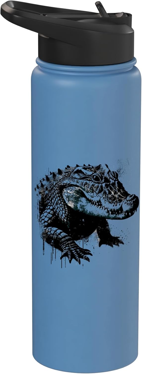 Botella de agua acero inoxidable estilizada estilo grunge