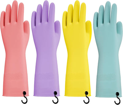 Guantes goma para lavar platos con ganchos talla M