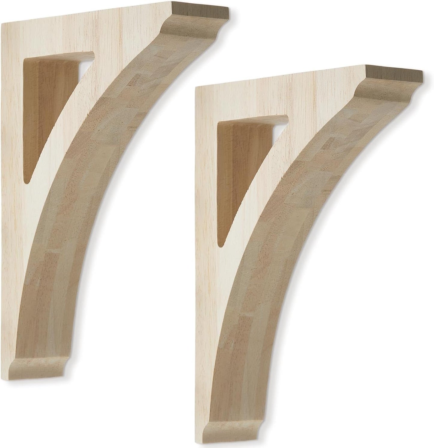 2 Pzas Soportes Madera Maciza 1 3/4x7 1/2x10 1/2pulg Pintables