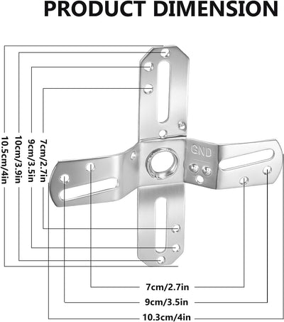 Set 4 soportes lámpara ajustables para caja 4pulg