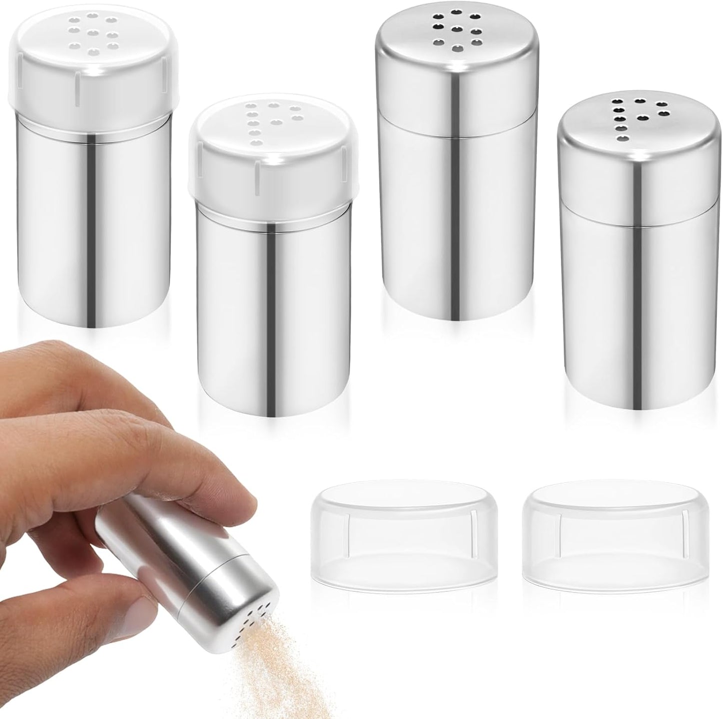 Juego de 4 cocteleras de acero inoxidable S&P con tapas a prueba de fugas