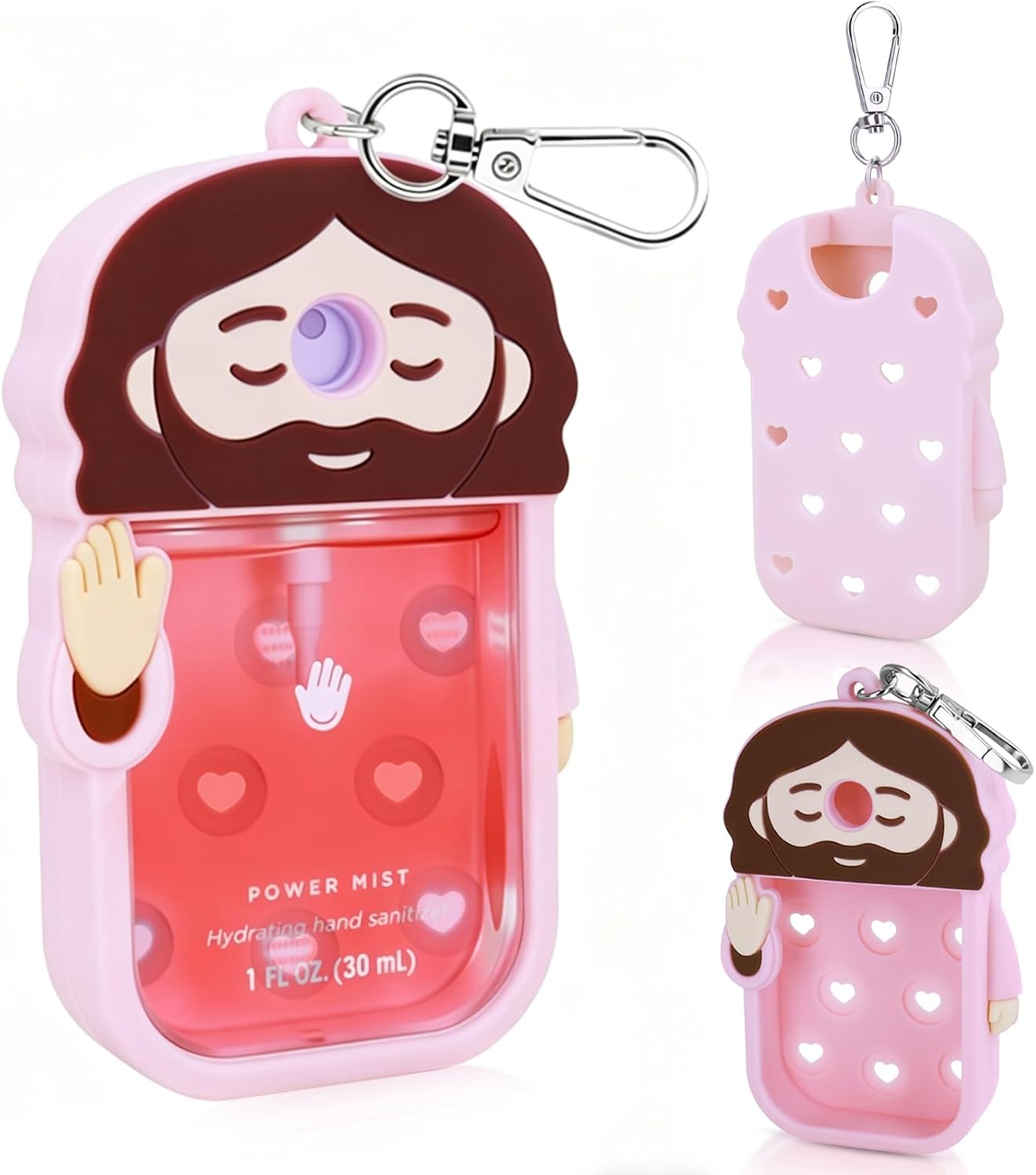 Funda silicona para aerosol desinfectante rosa