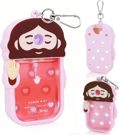 Funda silicona para aerosol desinfectante rosa