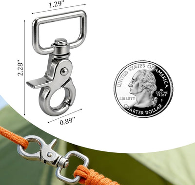 Ganchos giratorios metal paquete 12 gatillo resistente 360°