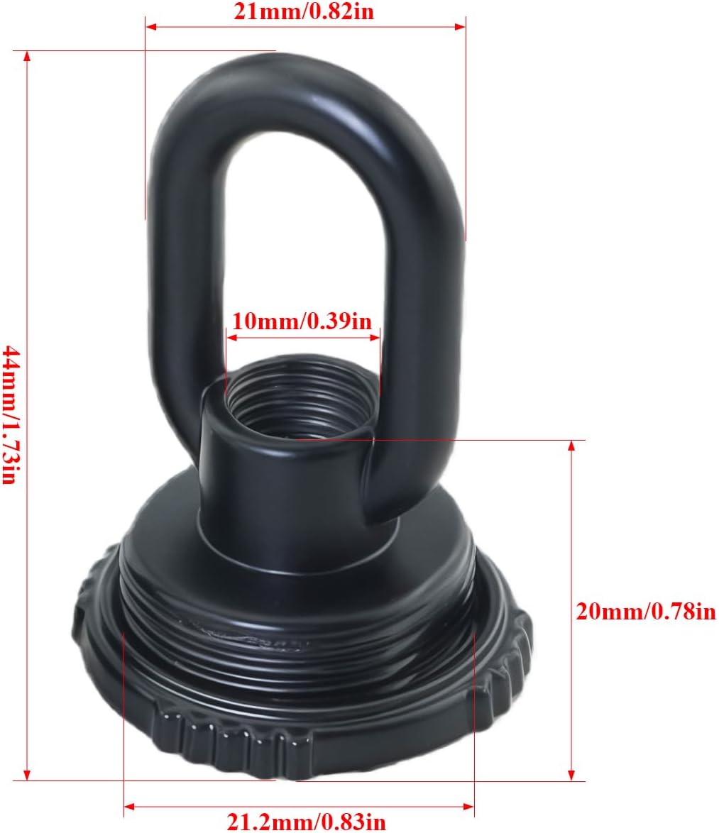 Soporte para lámpara anillo cristal 10x1mm 23x43mm negro mate