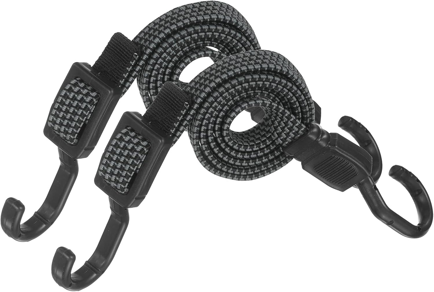 Cuerdas elásticas ajustables 31pulg con gancho gris y negro