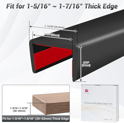 Banda borde autoadhesiva en U 1-1/4pulg para madera contrachapada