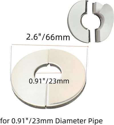 Brida dividida pared 23mm acero inox 3 pzas plata
