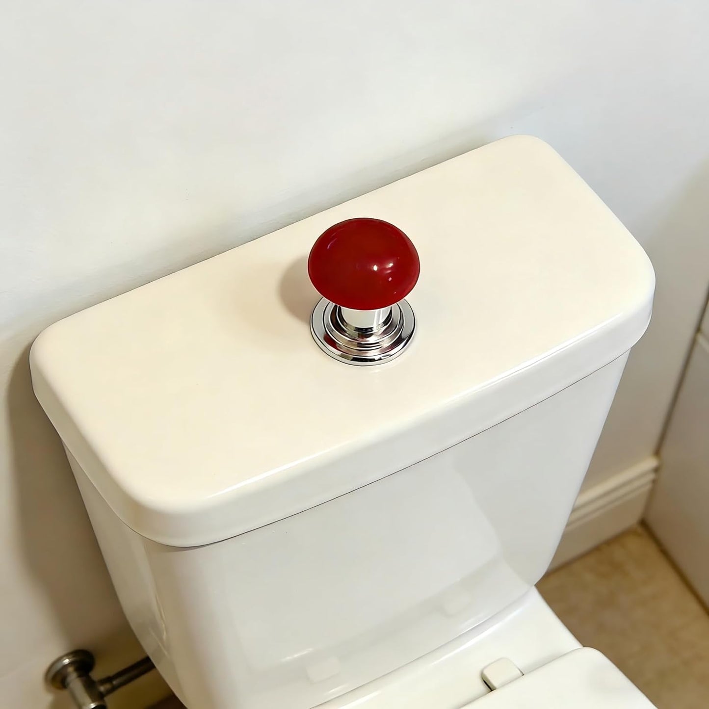 Set 5 Botones Inodoro Accesorios Baño Rojo Amarillo