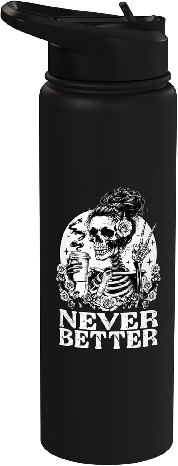 Botella agua acero inox térmica Halloween con calavera