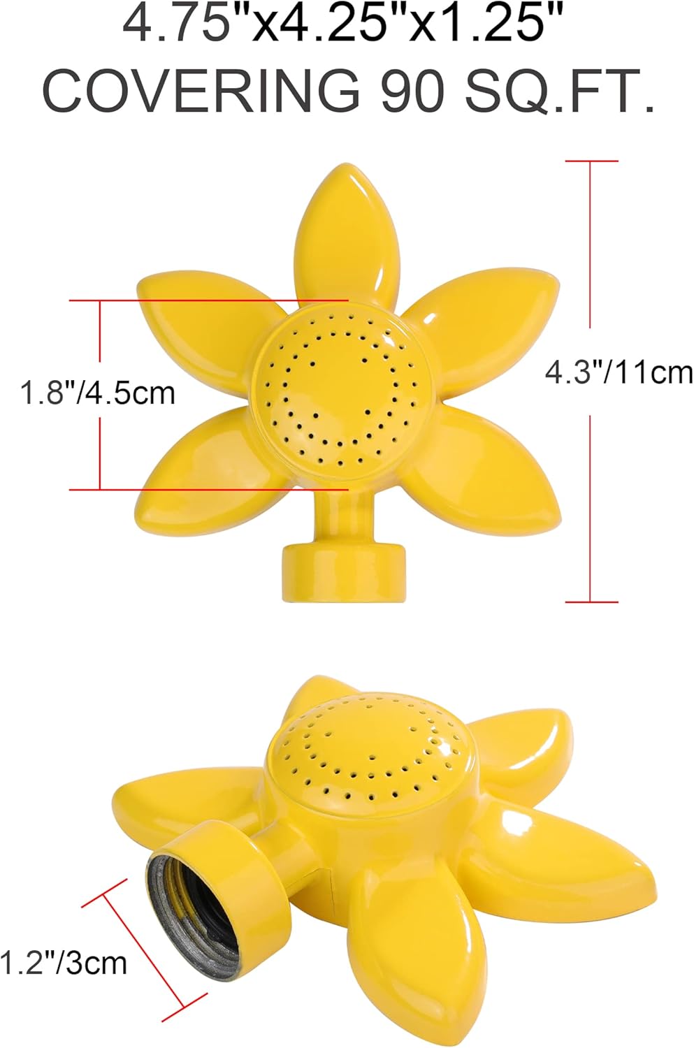 Aspersor circular forma flor amarillo