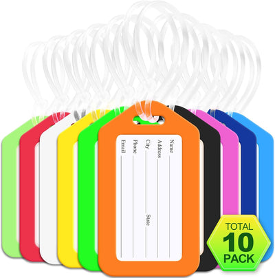 10 Etiquetas Brillantes para Maleta con Cubierta Transparente