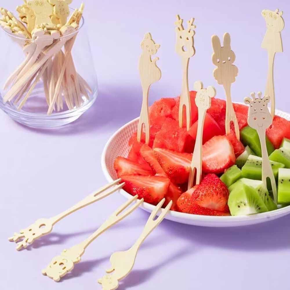 Pinchos bambú dibujos animados 3.5x4.7pulg para aperitivos