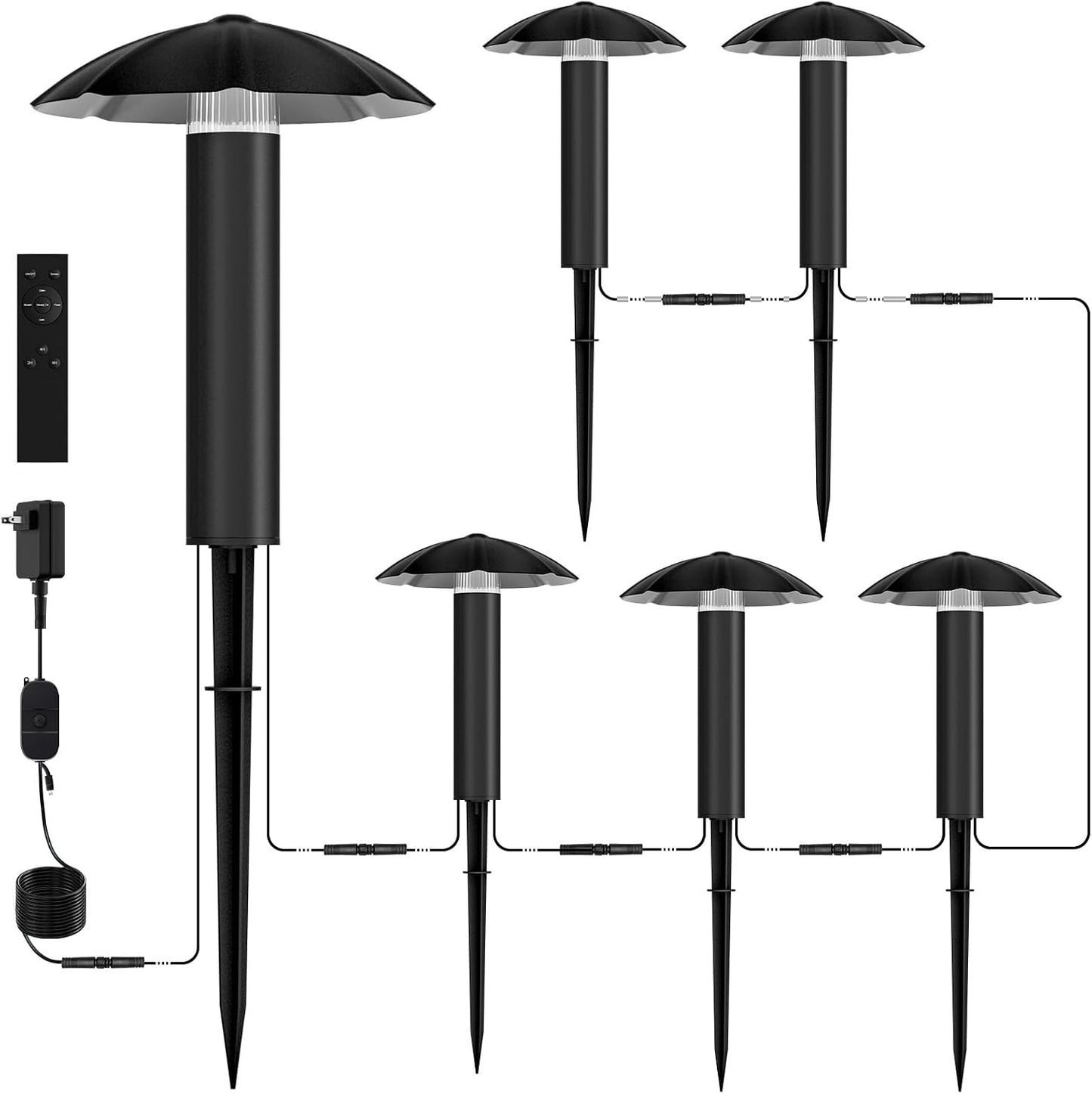 Kit 6 luces camino 24V enchufable control remoto IP65 3W 3000K