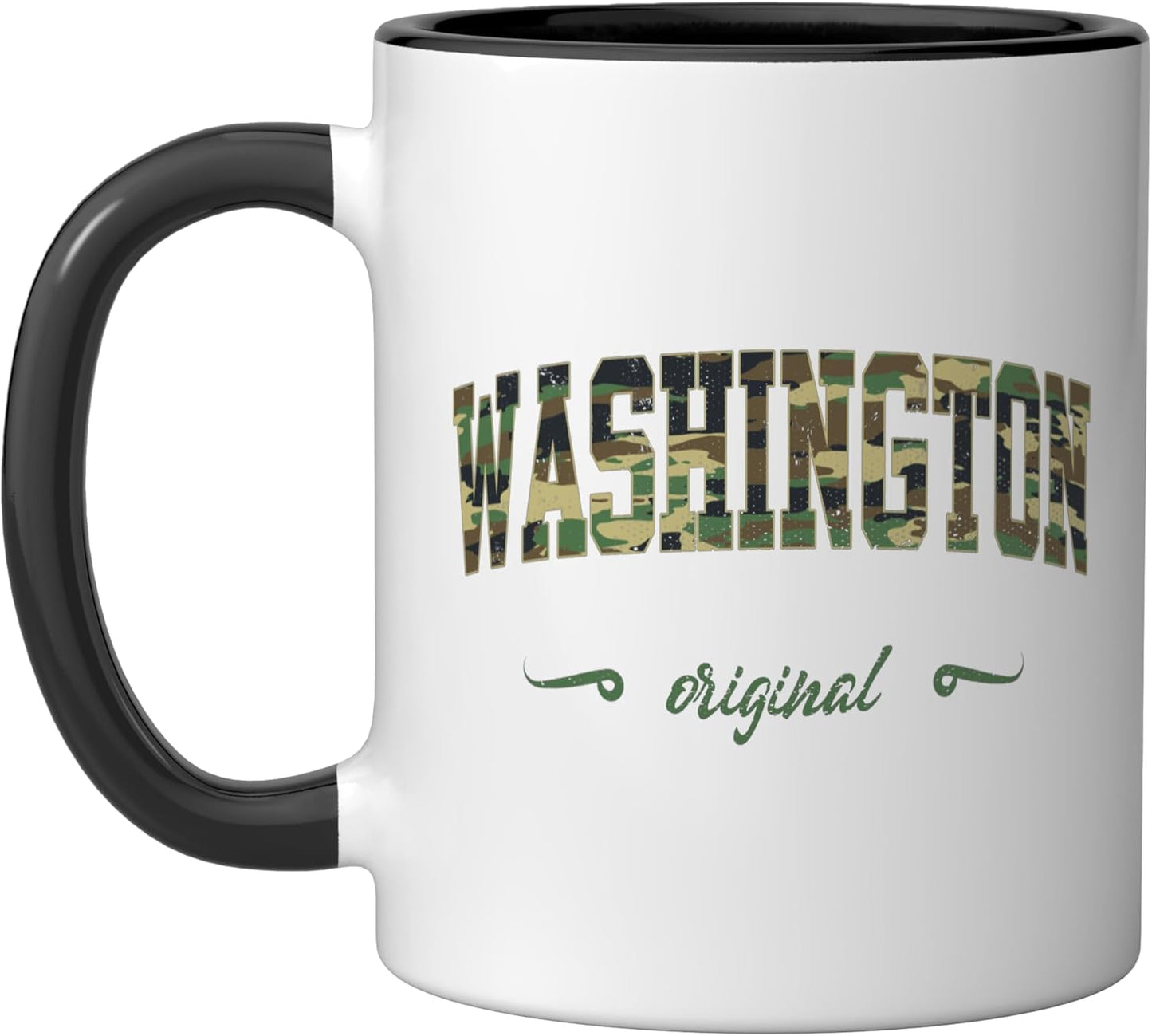 Taza cerámica camuflaje Washington Design College negro/blanco