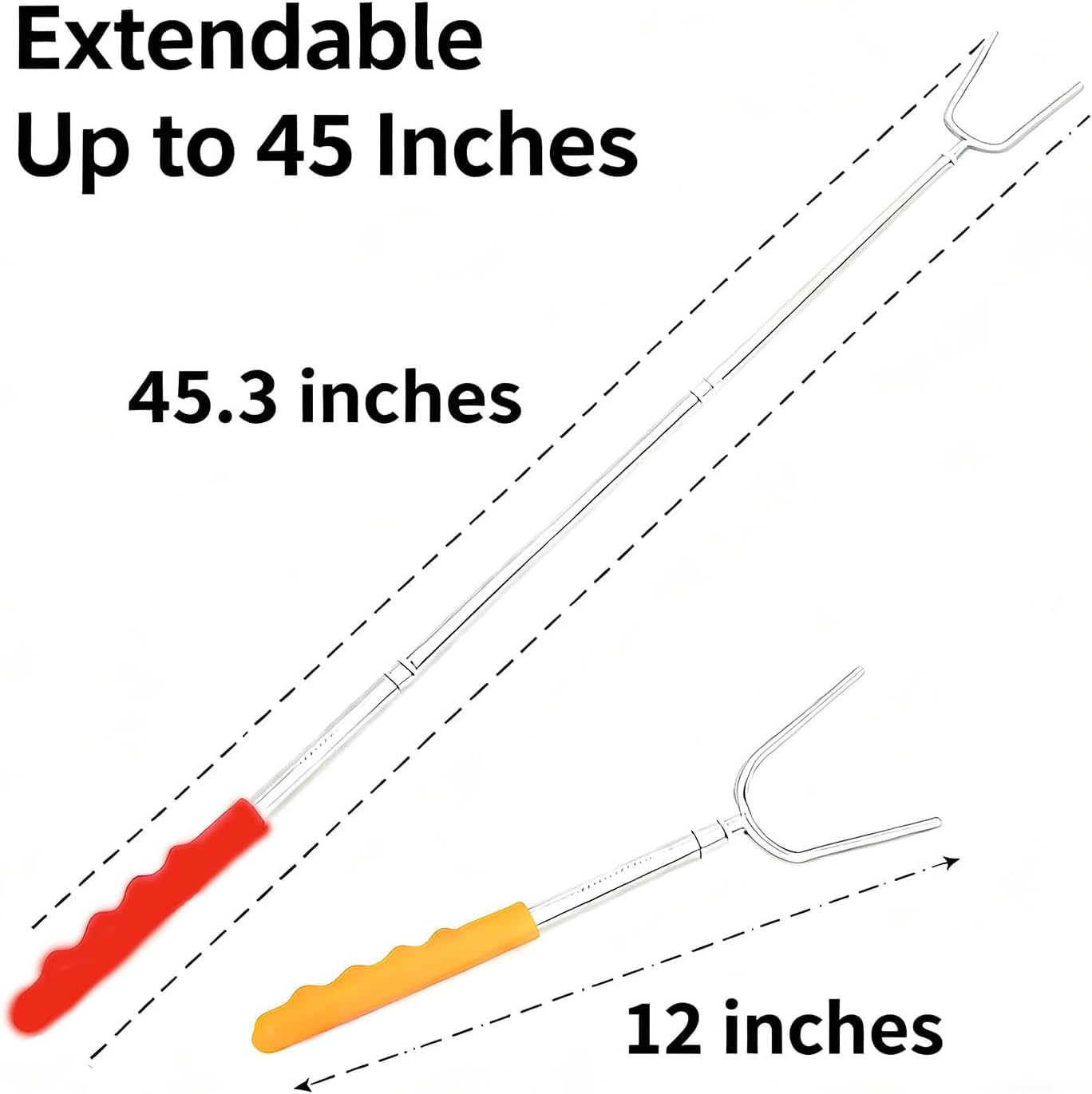 Brochetas asar malvaviscos acero inox 45pulg set 5