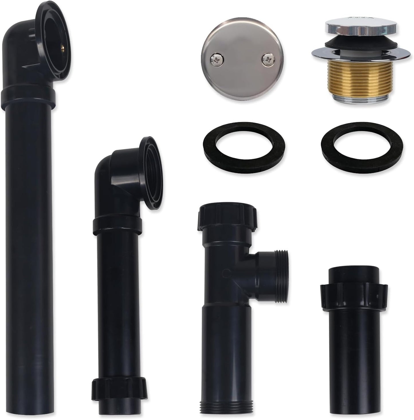 Kit drenaje bañera negro mate tapón 1-1/2pulg 14-16pulg