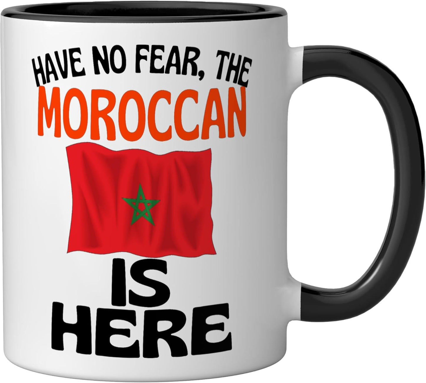 Taza cerámica de Marruecos divertida negra/blanca