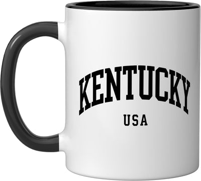 Taza cerámica souvenir estilo universidad Kentucky en negro/blanco