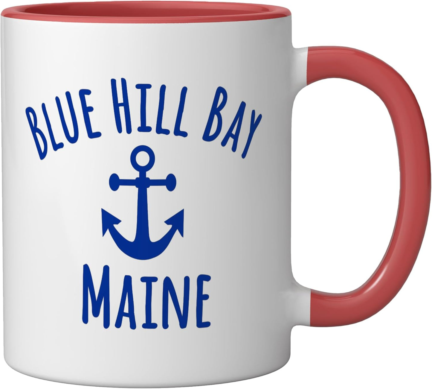 Taza Cerámica Náutica Blue Hill Bay Roja/Blanca