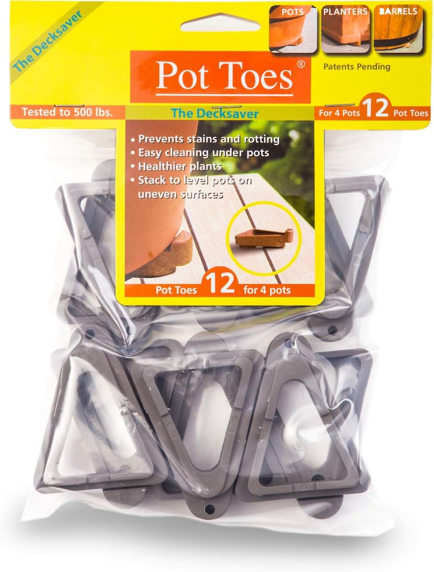Bases elevadoras para macetas 12 pzas gris oscuro