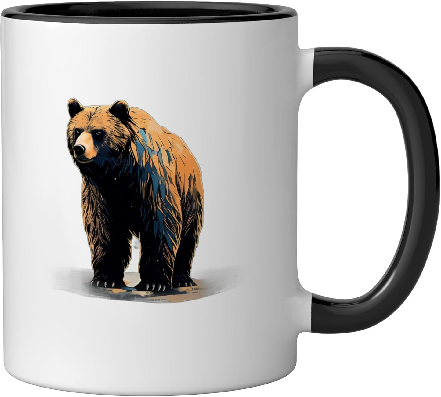 Taza Cerámica Estilo Selva Animales Negro/Blanco