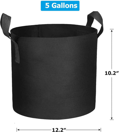 12 Pack Bolsas Cultivo 5gal Tela No Tejida 10.58oz Con Asa