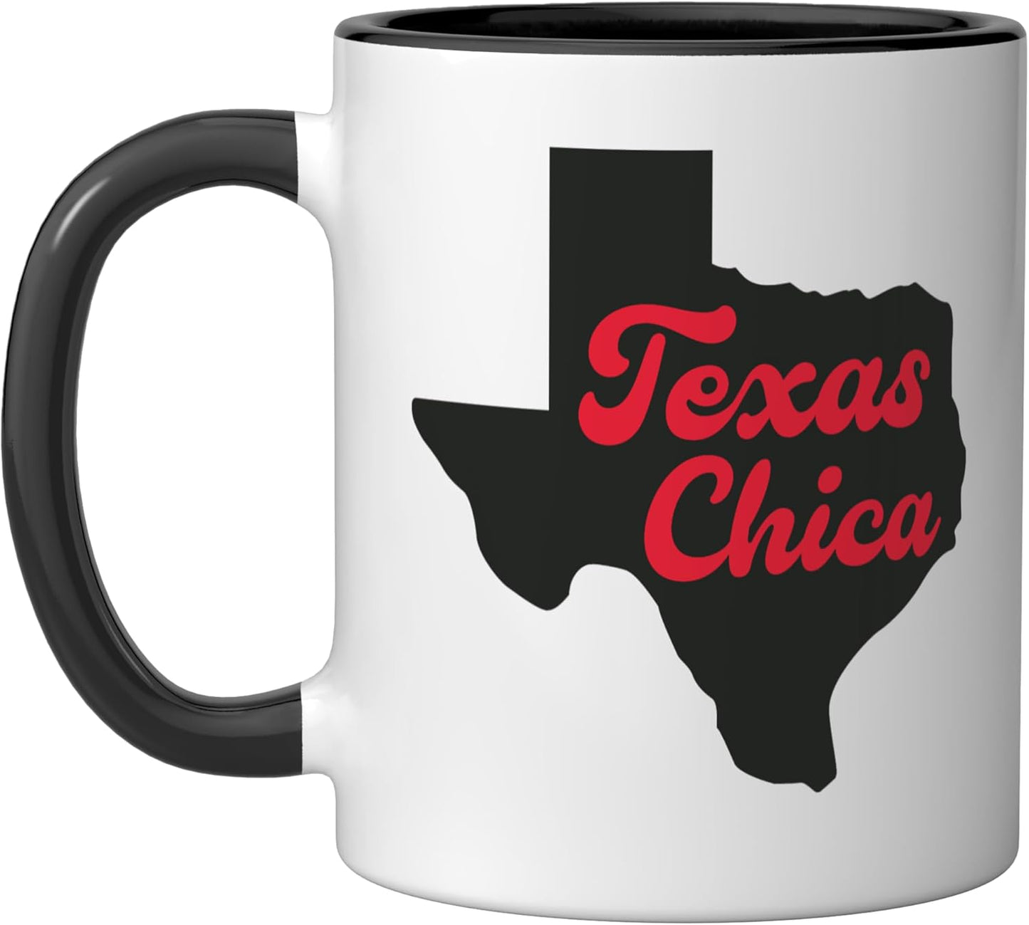 Taza cerámica Texas Chica mapa negro/blanco