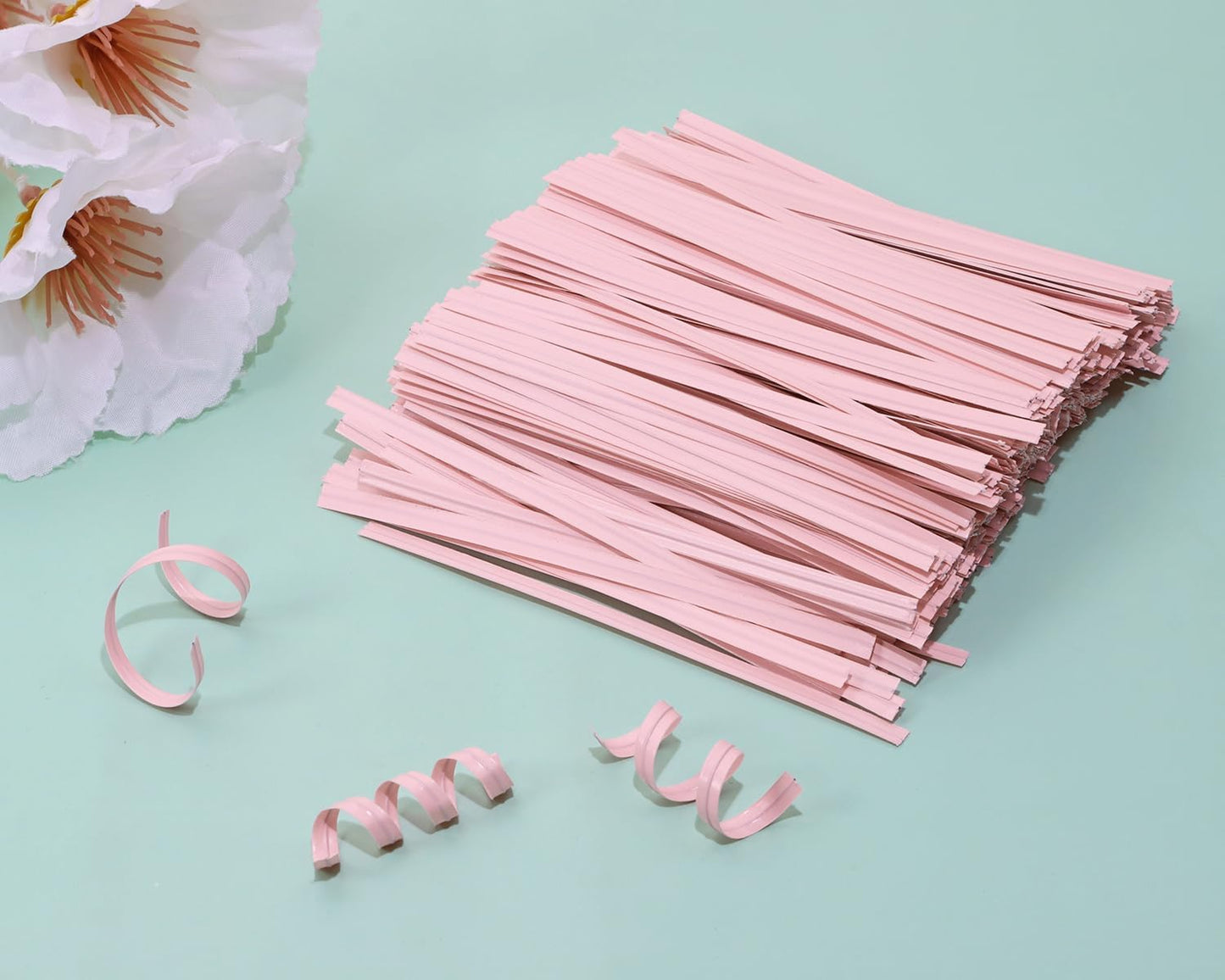 500 Lazo Kraft 4pulg Reutilizable para Pan Tarta Dulces Rosa