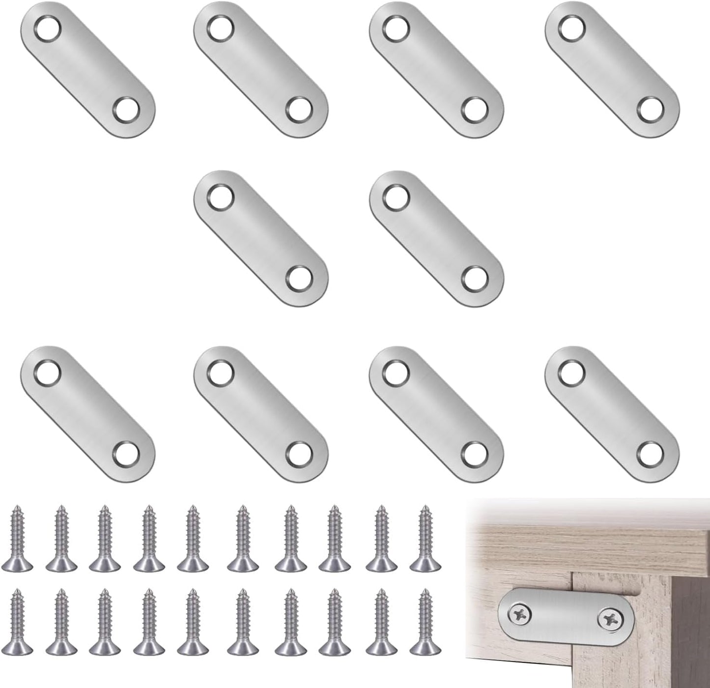 10 Pzas Soportes Acero Inox Con Tornillos