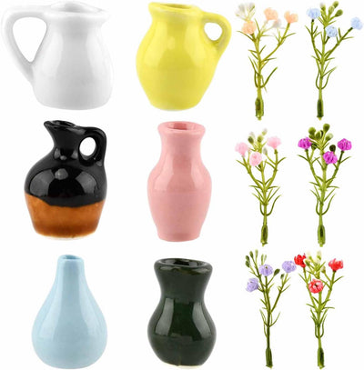 Paquete de 6 mini imanes de cerámica para nevera, jarrón con punta de dedo lindo para decorar