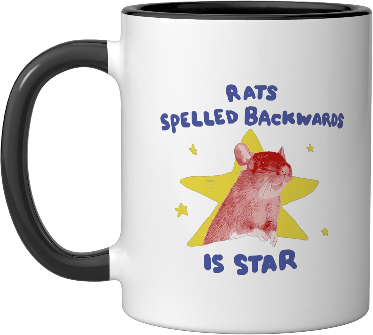Taza de cerámica para amantes de los ratones Rats Spelled Backwards