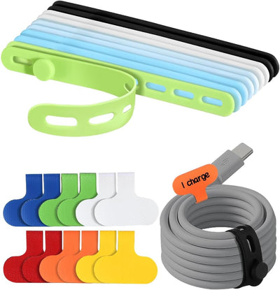 Organizador cables silicona con etiquetas reutilizables 10 bridas