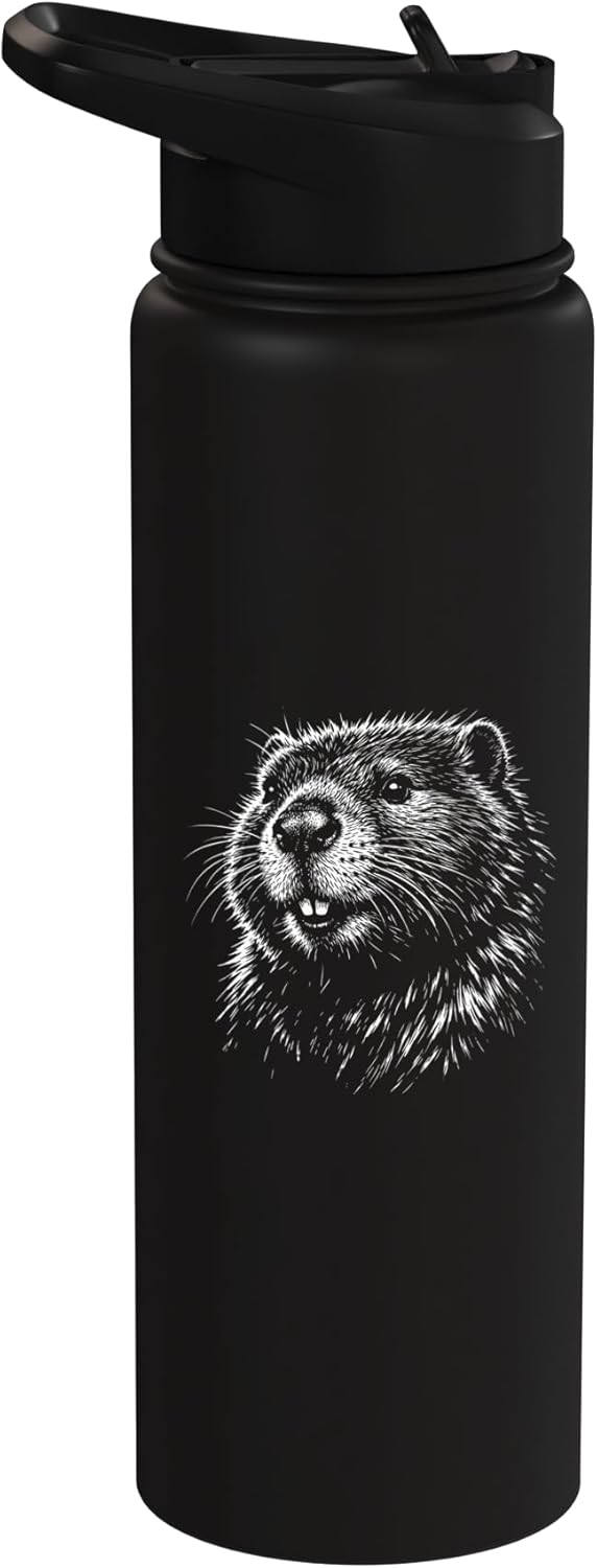 Botella agua acero inox aislada amante animales