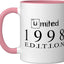 Taza Cerámica Edición Limitada Año 1998 Rosa/Blanco