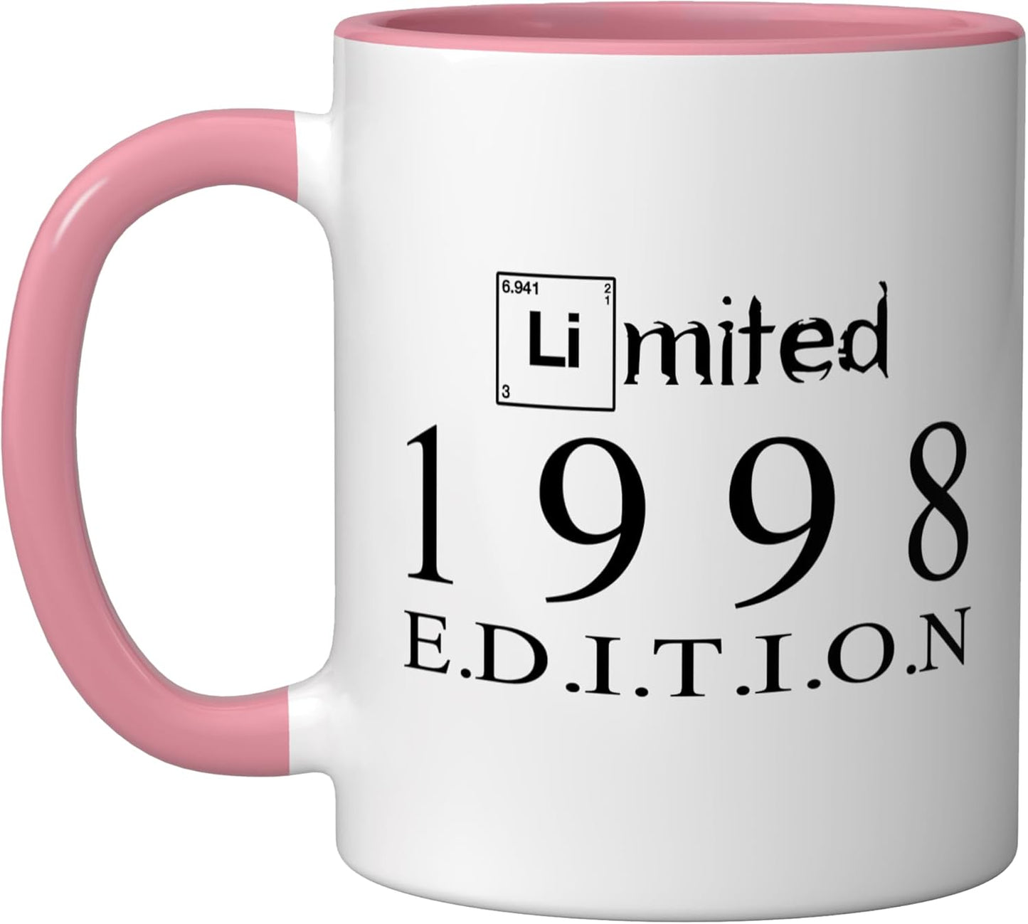 Taza Cerámica Edición Limitada Año 1998 Rosa/Blanco