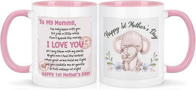 Taza para primera madre con elefante 11 oz