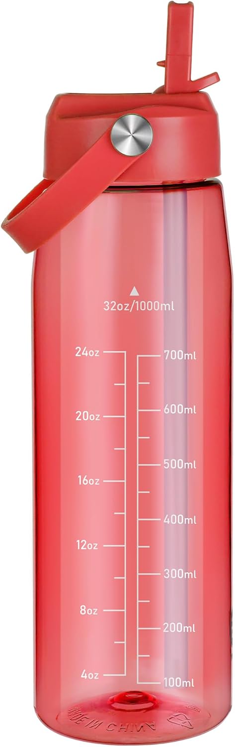 Botella de agua OLDLEY 32 oz sin BPA con popote y correa