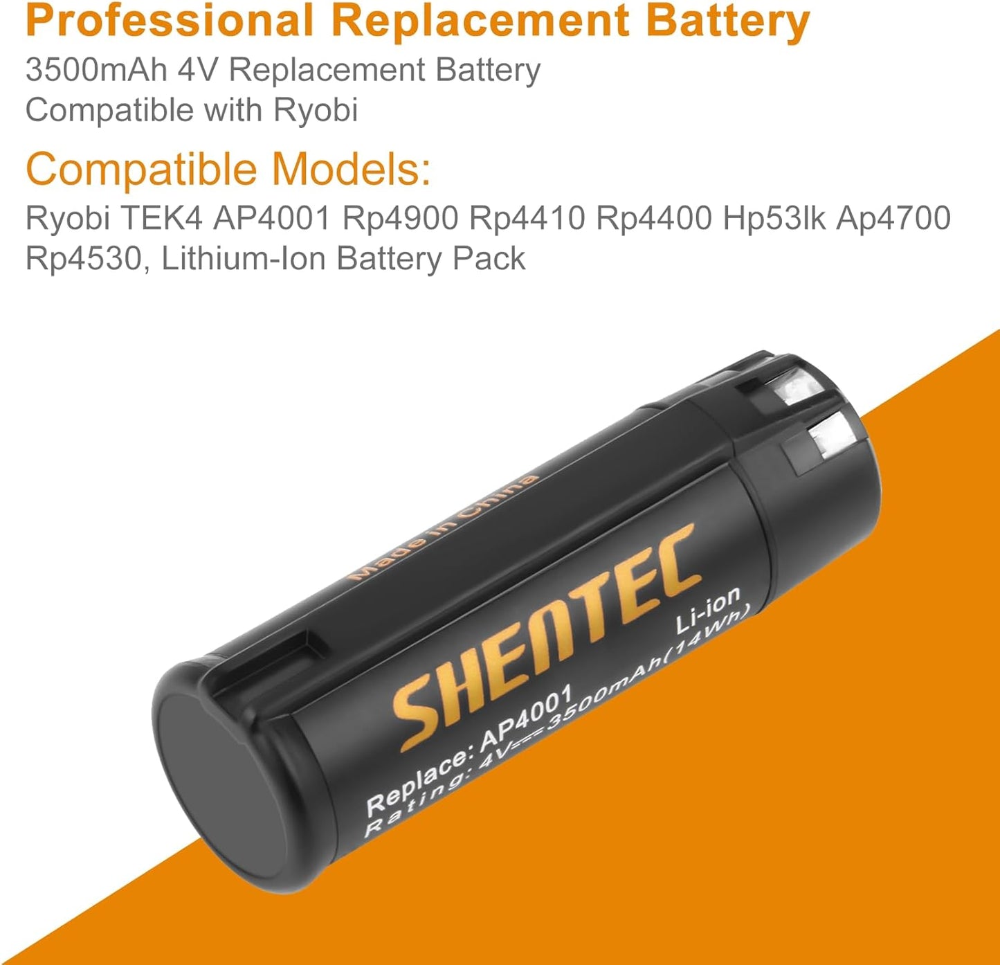Bateria repuesto 3,5 mAh 4 V comp Ryobi TEK4 AP4001