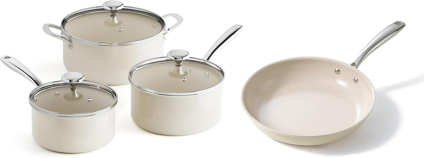 Juego Ollas Inducción 5qt Cacerola 2.5/3.5qt Sartén Antiadherente 8pulg