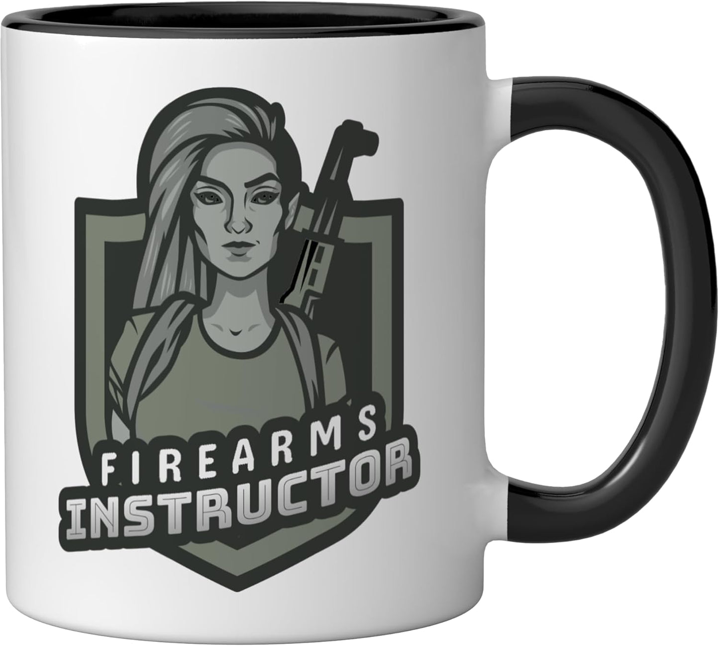 Taza Cerámica Instrutora Armas Negro/Blanco
