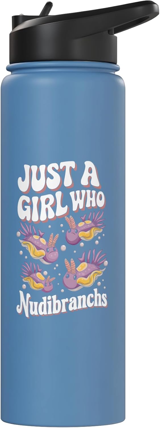Botella de agua acero inoxidable sin BPA con diseño de nudibrancos
